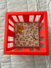 Vintage 1972 Fisher Price Toy Furniture Baby Crib Playpen Little People Pink red