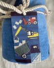 Nwt Pottery Barn Kids  construction  Mini Beach Towel  crane   Dump Truck 25   x50