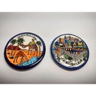 Pair Of Ceramic Jerusalem Israel Holy Land Wall Plate Ornaments Trinket Souvenir