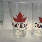Set Of 4 Molson Canadian Beer Pint Glasses - Red Maple Leaf Logo Barware
