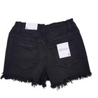 Nwt Zenana Women s High Waisted Frayed Hem Denim Shorts Washed Black S Boho Edgy