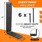 12    Countertop Support Brackets For Granite  2 Pcs  - Heavy Duty L Shelf Bracket