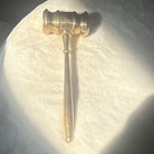 Gold Tone Brass Judge Gavel Collectible Lawyers   Legal Memorabilia