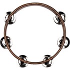 Meinl Compact Wood Tambourine Double Row Stainless Steel Jingles 8  Walnut Brown