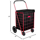 Folding Grocery Basket Cart Shopping Wheel Large Utility Laundry18 x15 x24  bag 