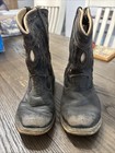 Vintage 1960 1970s Black Leather Child Size Cowboy Boots  Collectible Antique