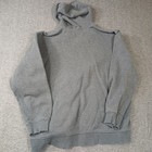 Adidas Mens Xl Hoodie Gray Black Yellow Embroidered Logo Pullover Sweatshirt