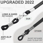 Eyeglass Strap Holders Premium Eco Leather 4 Cords Black Antislip Clip Loop