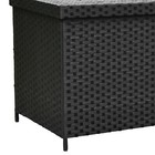170 Gallon Outdoor Black Patio Deck Box Large Storage Pe Rattan All-wheaterproof