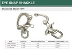 Marine T316 Stainless Steel Swivel Eye Snap Shackle Anchor Sailing