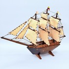 Vintage Wooden Tall Ship Sailing Boat Model Pirate Three Mast Galleon Nautical