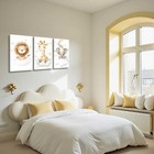 Safari Baby Room Decor Yellow Nursery Wall Art Set Of 3 Cute Lion Elephant Giraf