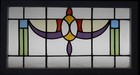 Abstract Old English Leaded Stained Glass Window Transom 30 75  X 16 5 