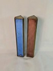 Pair Of 2 Vtg  Kaleidoscope Stained Glass Blue And Red 9 5 appx Made In Mexico