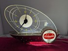 Vintage Schaefer Beer Sign Lighted Atomic- Sailboat Clock Retro Mid Century 