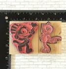 Rare  Felix The Cat Kitty Kat Rubber Stamp Lot Inkadinkado 4018 4019