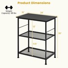 Costway 3-tier Kitchen Serving Cart Utility  Standing Microwave Rack W  Hooks