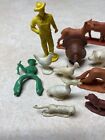 Marx Early Farm Western Animals Horses Rubber Vintage 1950s Playset Lot Of 20