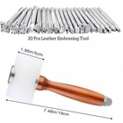 21pcs Leather Stamping Tool 20 Special Shape Leather Stamp Set With Nylon Hammer