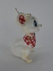 Vintage 19 50s Velvet Flocked Plastic Mouse Christmas Ornament Mcm Kitschmas