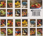 Scott 5493b Fruits Vegetables Us Postage 5 Panes 100 Count Unused