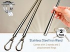 Ooowow 46 Inch 2 Pack Stainless Steel Iron Curtain Pull Wand - 2 Inches Shy 48
