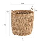 Household Essentials Brown Tall Round Wicker Storage Basket Ml-4169