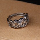 Real S925 Sterling Silver Band Men Women Lucky Five Emperors Coin Ring