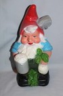 Kitschy German Garden Gnome Holding Hb Beer   Large White Radish Made In Germany