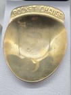 Vintage Brass Pocket Change Coin Trinket Tray Retro Style Desk Decor 