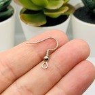 Antique Silver Fish Hook Earring Wires With Spring And Ball  20x18mm - Us Selle