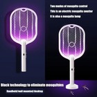 2pk Rechargeable Usb Mosquito Insect Fly Swatter 3-layer Bug Zapper Racket 2700v