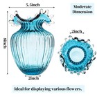 Hand Blown Glass Vase  Modern Art Decorative Blue Vase For Flower Plants  Uni   