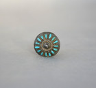 Rare Old Pawn Zuni Sterling Silver Petit Point Turquoise Hair Pin Stick - 4 25 