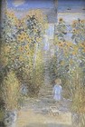 Vintage Miniature Framed Print The Artist s Garden At V  theuil  By Claude Monet
