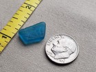 Pure Beach Sea Glass Surf Tumbled Electric Turquoise Blue Frosted Small Rare V02
