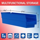 Akro-mils 12 Pack Plastic Storage Shelf Bins  Space-saving Organizers  Blue