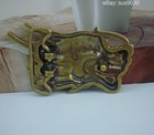 Vintage Solid Brass Dragon Head Statue Men Belt Buckle