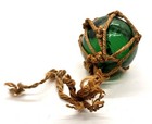 Japanese Glass Fishing Net Float Ball   3    Green   Vintage