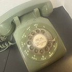 Vintage Bell System Western Electric Green Rotary Desk Phone Telephone  wired 