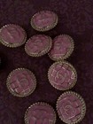Pink Lot Of Ten 20mm Stampeddesigner  Vintage Button Gold Tonechanel 10 Buttons