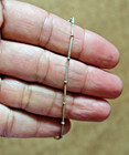 Sterling Silver 9 5  Anklet Ankle Or Wrist Bracelet Bead And Dash Chain Nos