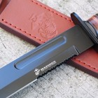 12    Usmc Kbar Knife Combat Classic Us Marines Bowie Leather Handle Sheath