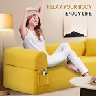 Floor Couch - 3 Seats Compression Sofa With Pillows Hybrid Sofa Pocketed Spring