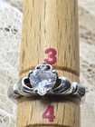 925 Sterling Silver Heart Cz Claddagh Ring Size 3 5  Irish Friendship Love Child