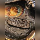 Vintage Replica Made In Italy Pave  Crystal  Embellished Gold   Cognac  Brooch