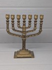 Hanukkah Menorah Jewish Judaica Israel Vintage Brass Chanukah Candle Holder
