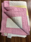 Pottery Barn Kids Twin Quilt Comforter Pink White Yellow 100 Cotton