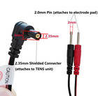 2 Pack Replacement Electrode Lead Wires  Connect Cables Pin 2mm For Tens Machine