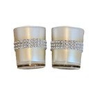 Pearl White Bling Design Votive Set- Candle Holder  Rhinestone Wedding Love Glam